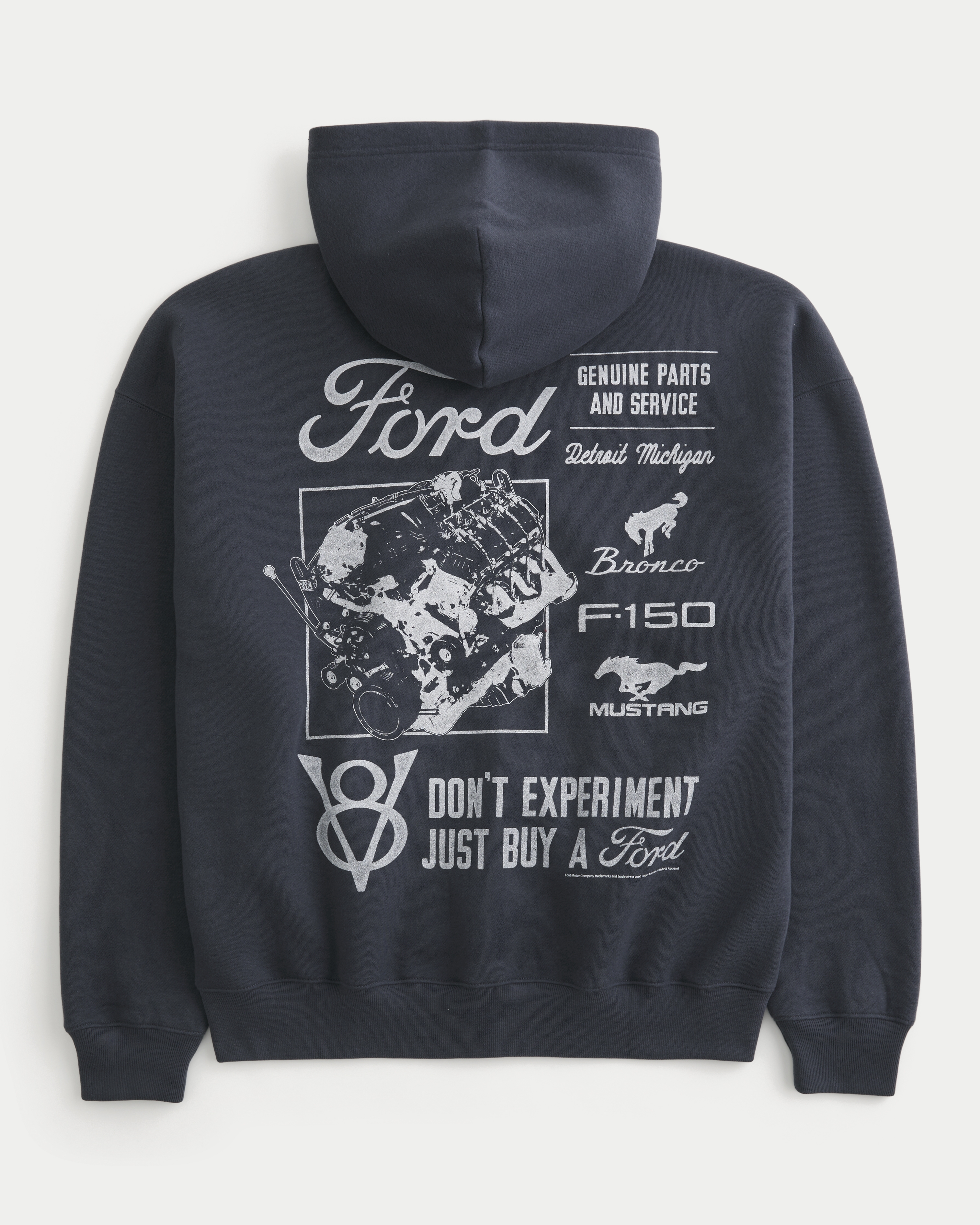 Boxy Zip-Up Ford Graphic Hoodie