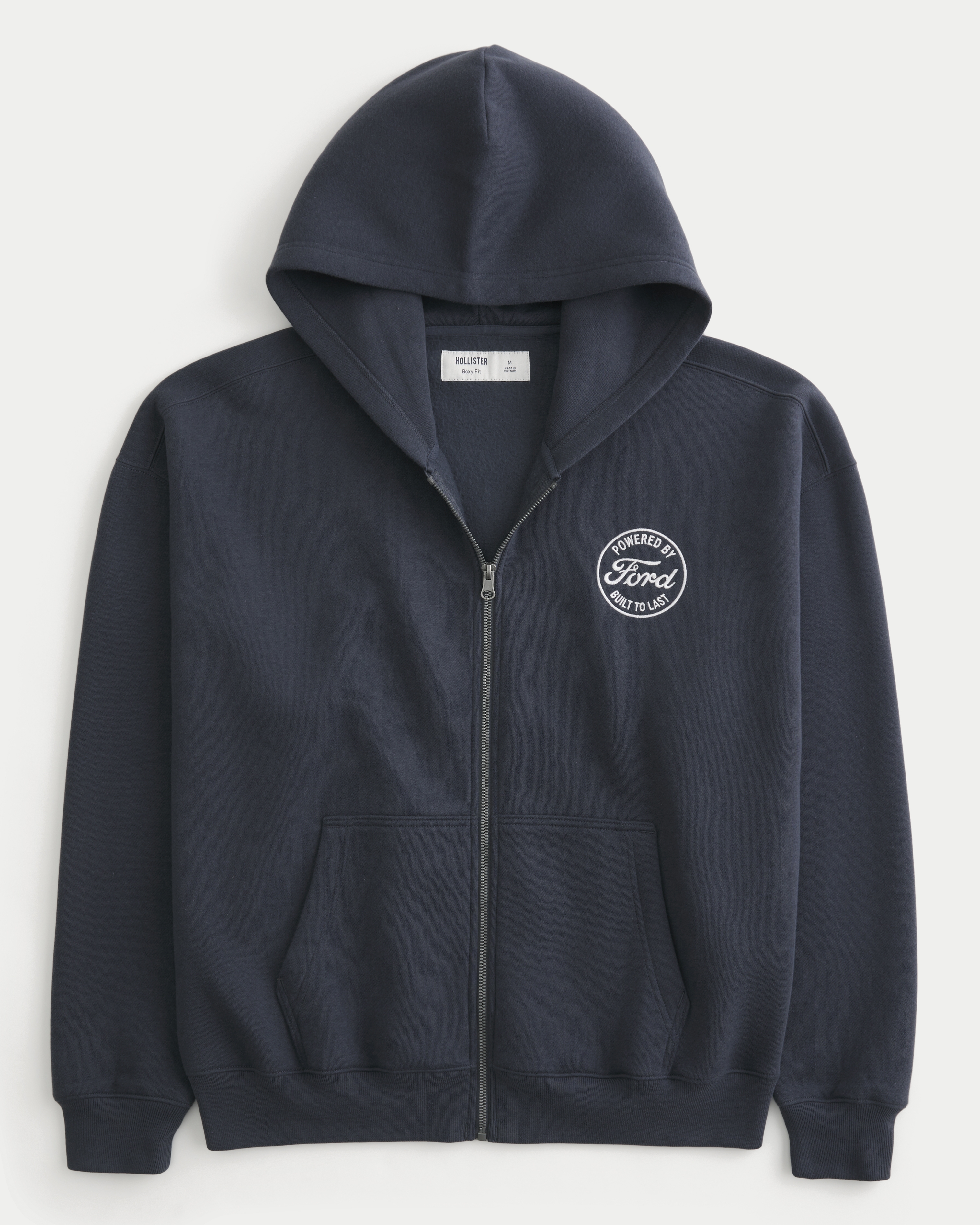 Boxy Zip-Up Ford Graphic Hoodie