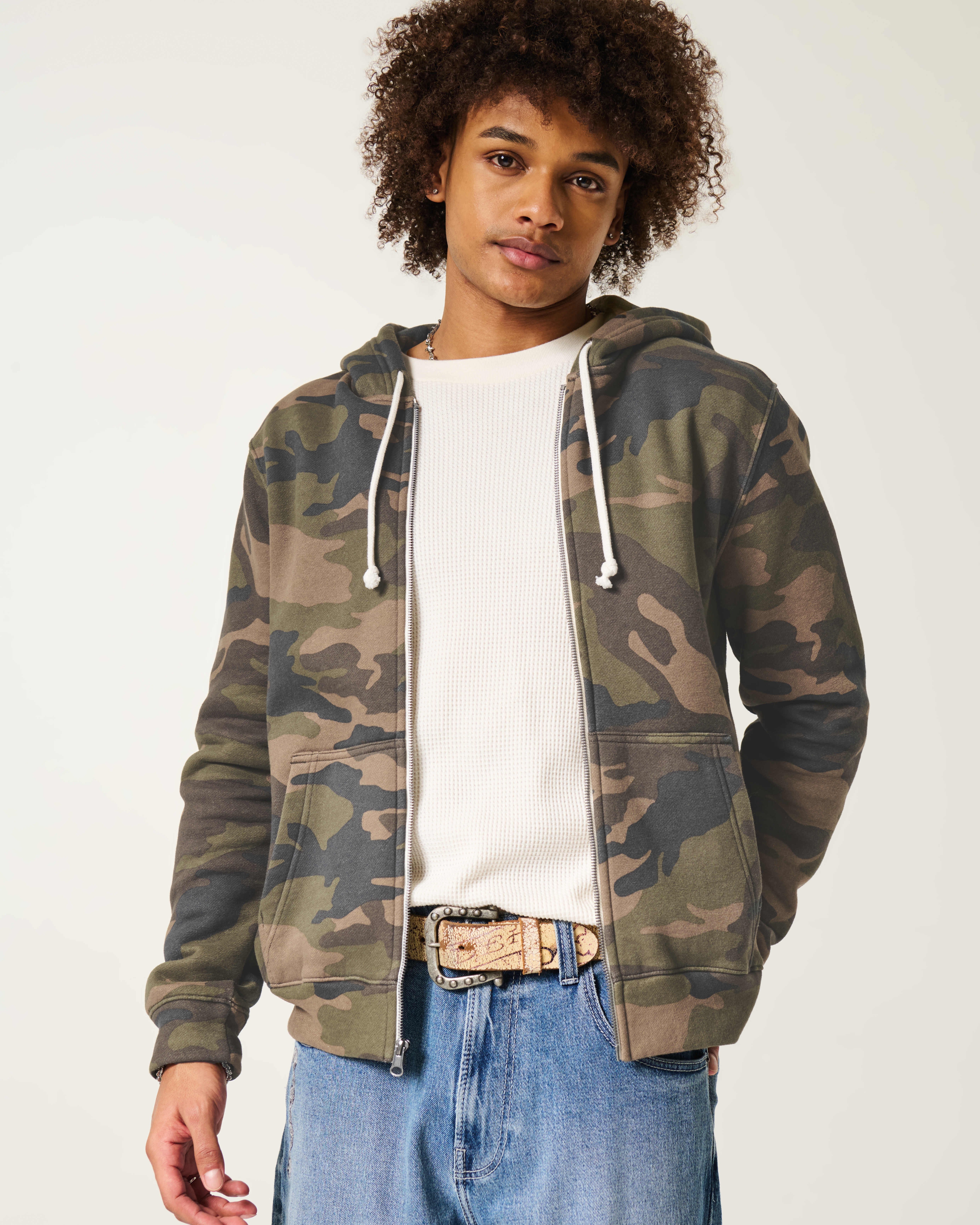 Camo Zip-Up Hoodie