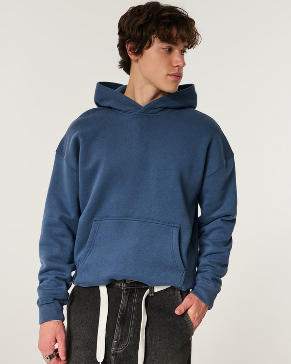 Hollister Feel Good Boxy Hoodie, Light Navy view 1