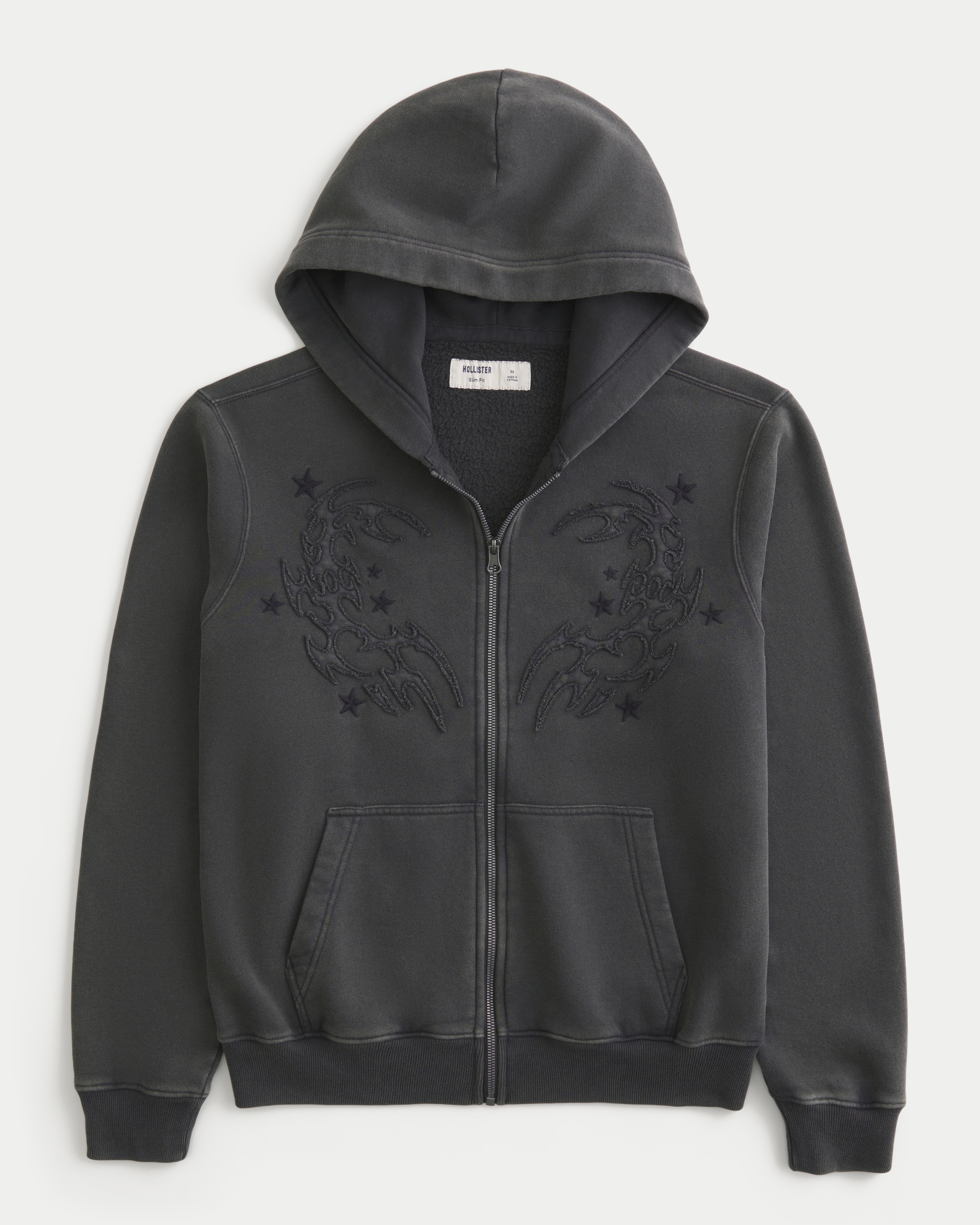 Embroidered Zip-Up Hoodie
