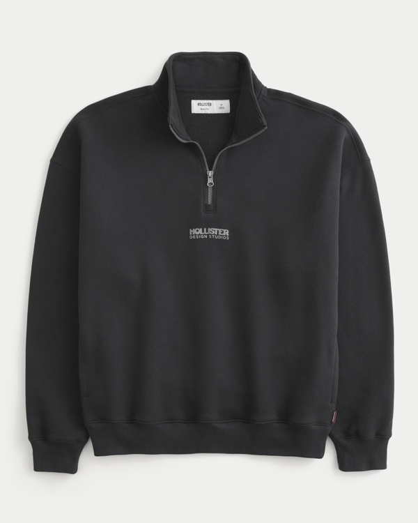 Men's Boxy Quarter-Zip Logo Graphic Sweatshirt | Men's Clearance