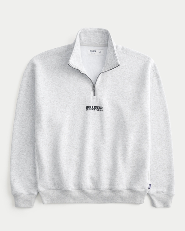 BRIEFING スウェット Men's Boxy Quarter-Zip Logo Graphic Sweatshirt | Men's Clearance