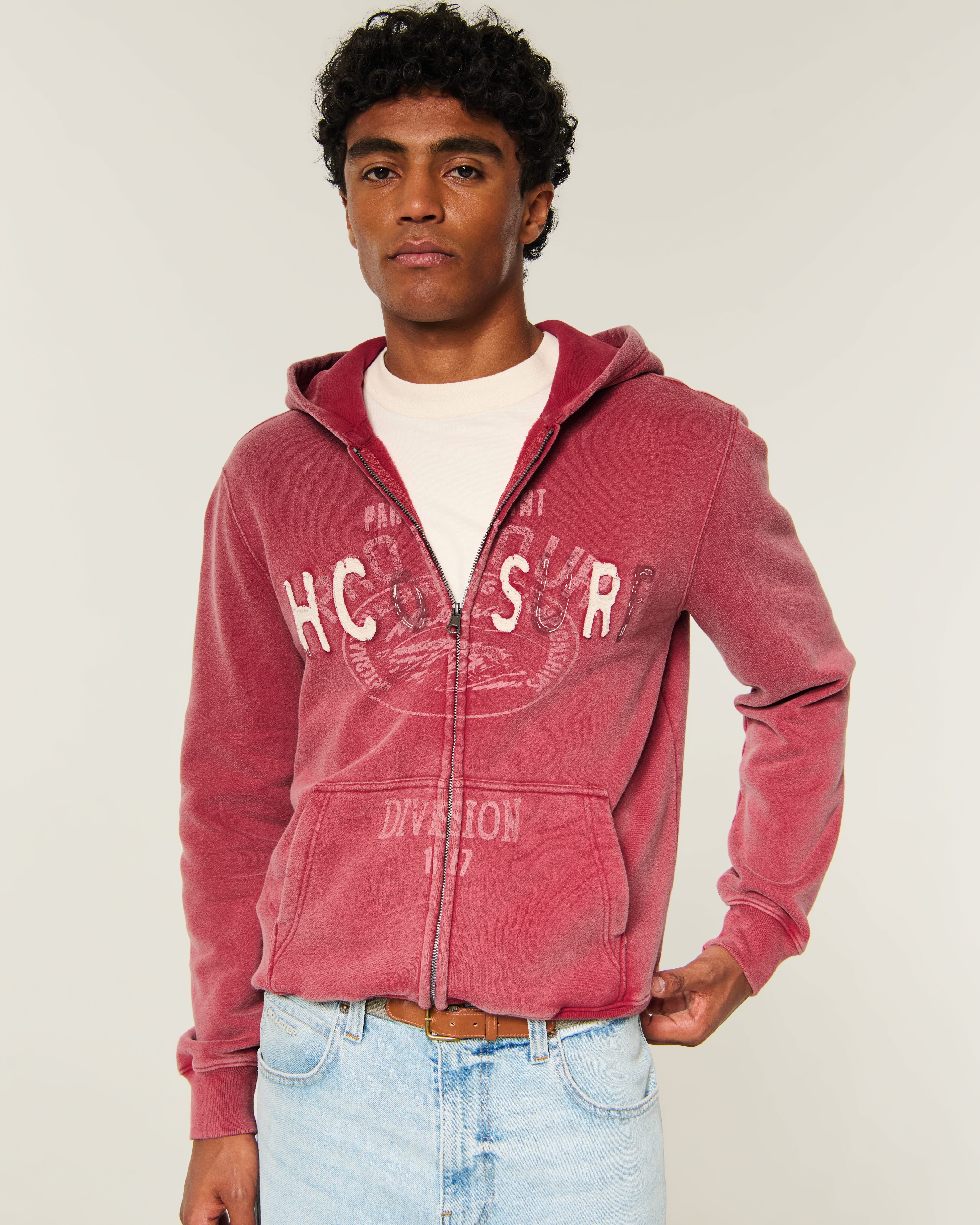 Zip-Up Logo Graphic Hoodie