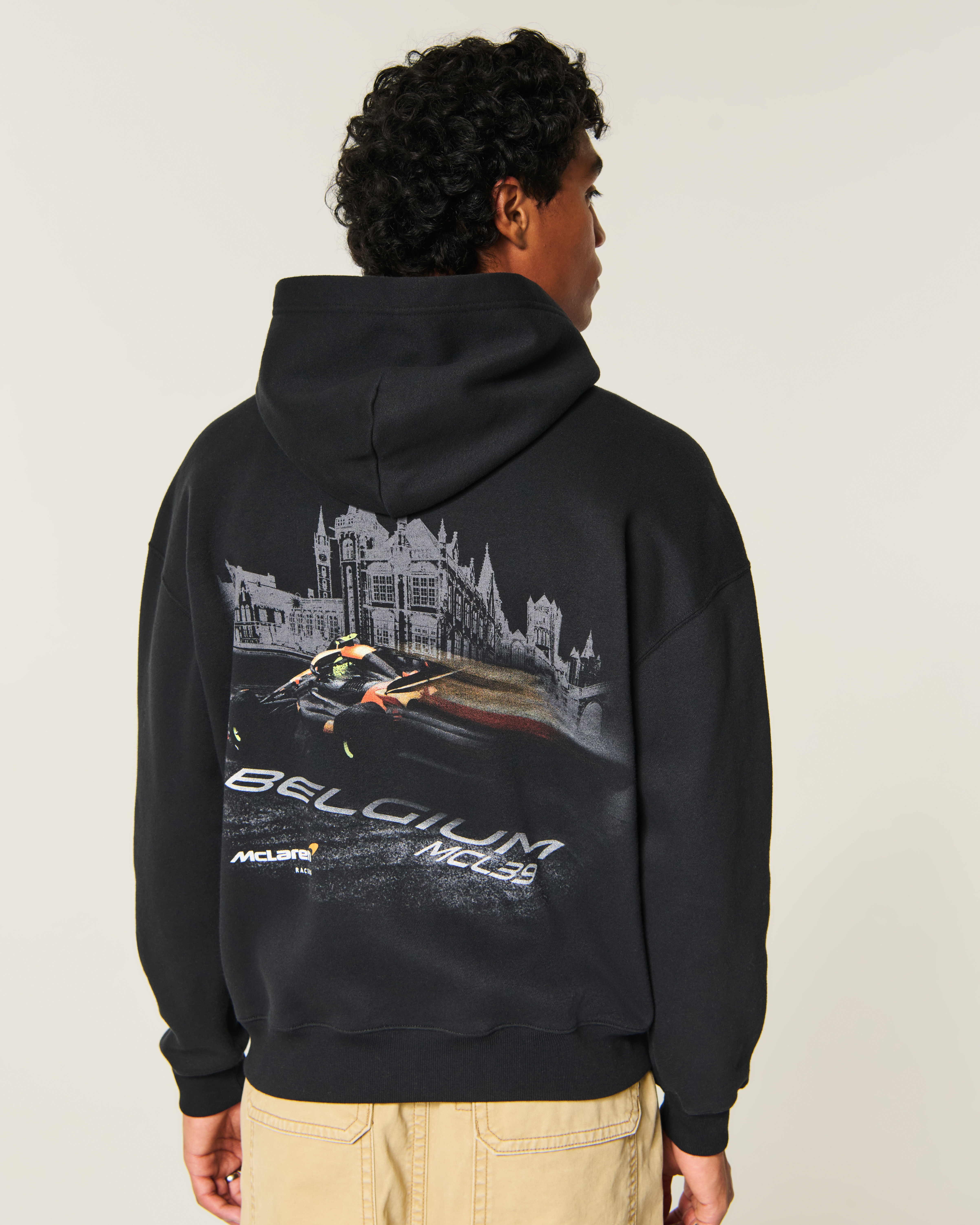 Boxy Zip-Up McLaren Racing Graphic Hoodie