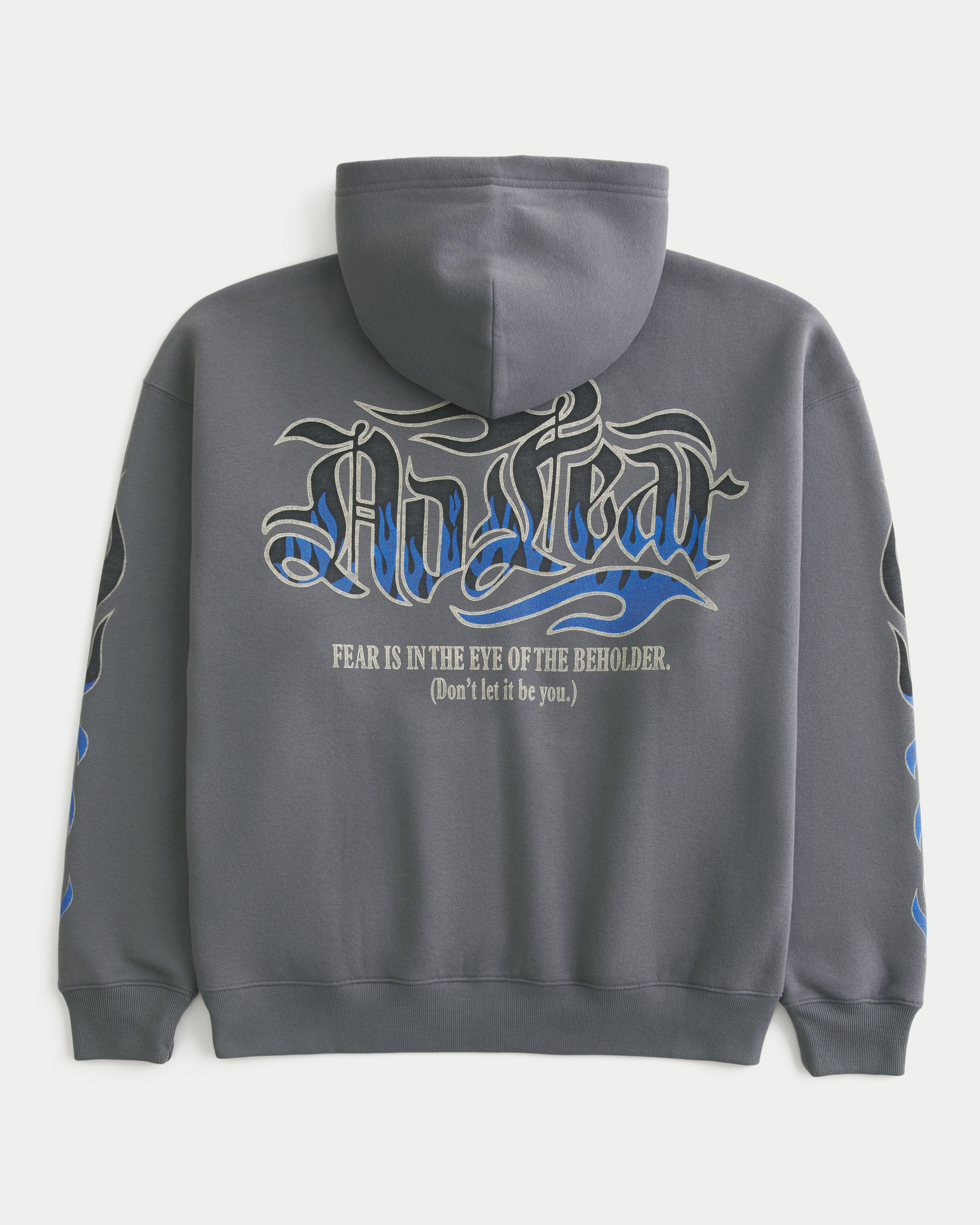 Boxy Zip-Up No Fear Graphic Hoodie