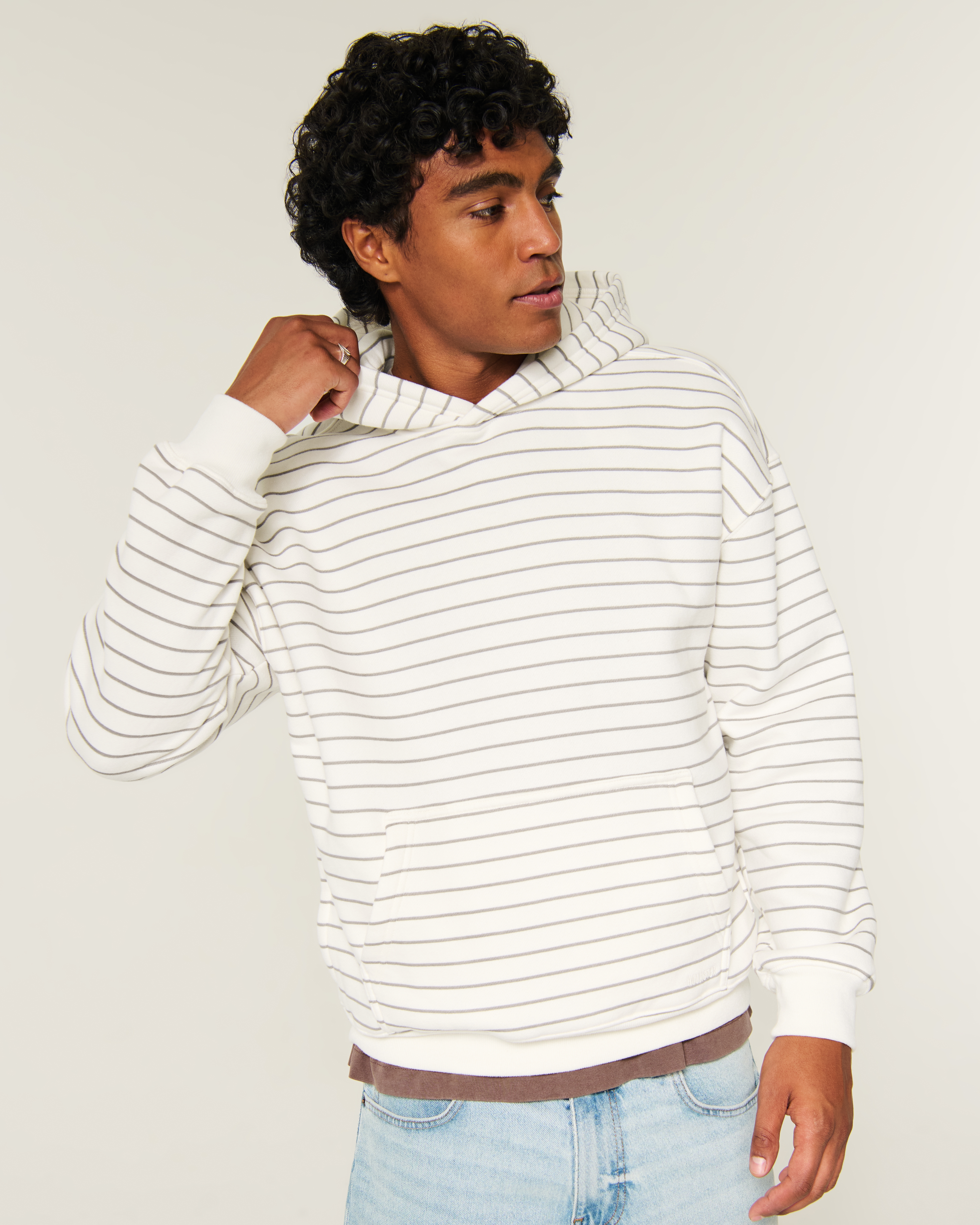 Boxy Striped Crew Sweater