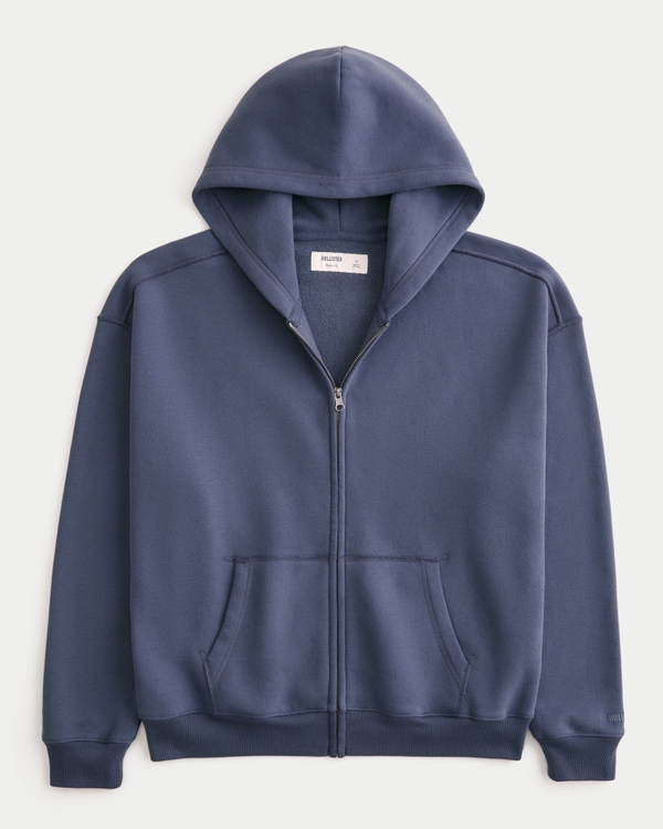 Men's Boxy Zip-Up Hoodie | Men's Tops | HollisterCo.com