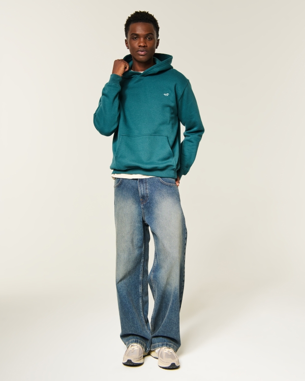 Relaxed Icon Hoodie, Teal view 2