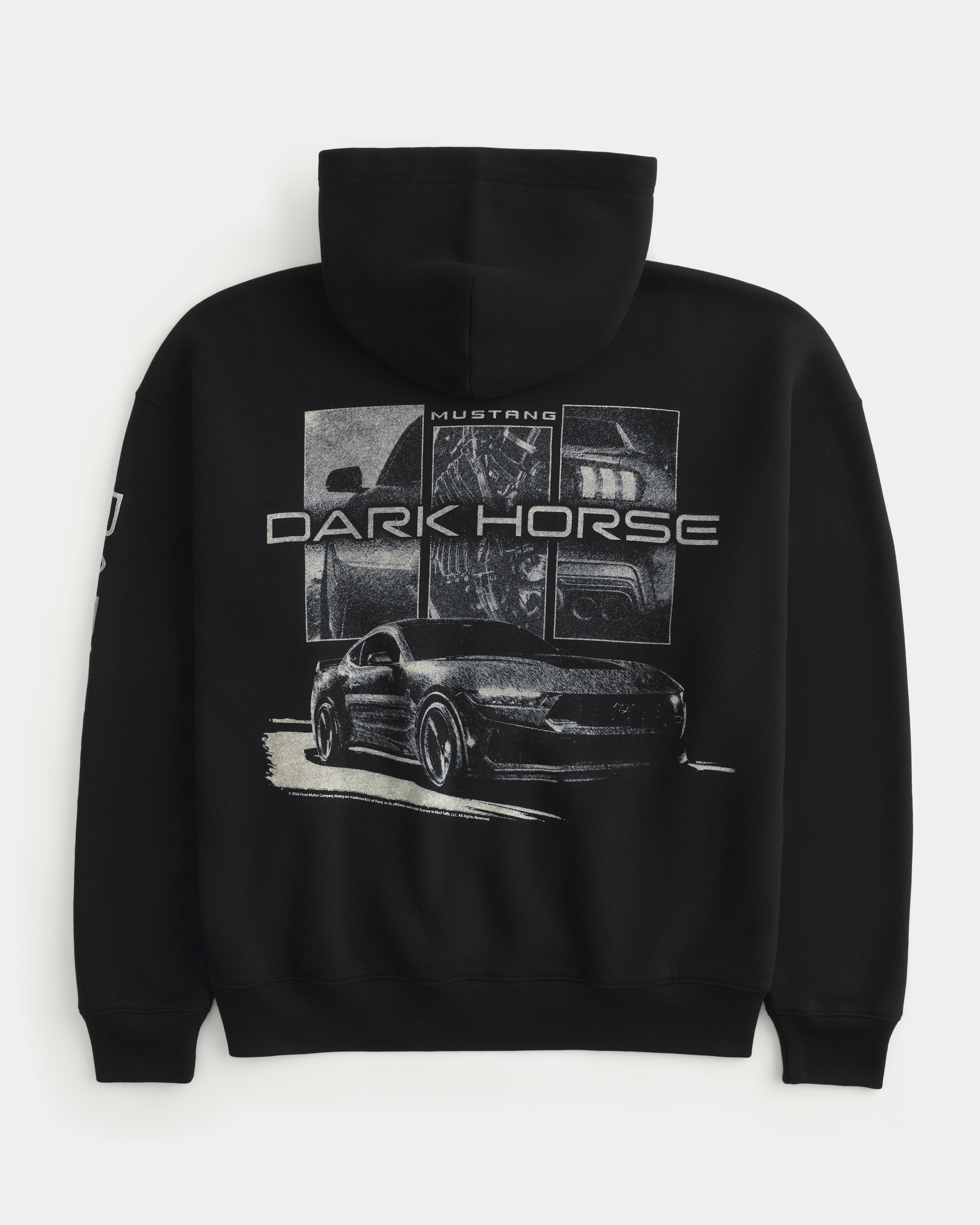 Boxy Zip-Up Ford Mustang Dark Horse Graphic Hoodie