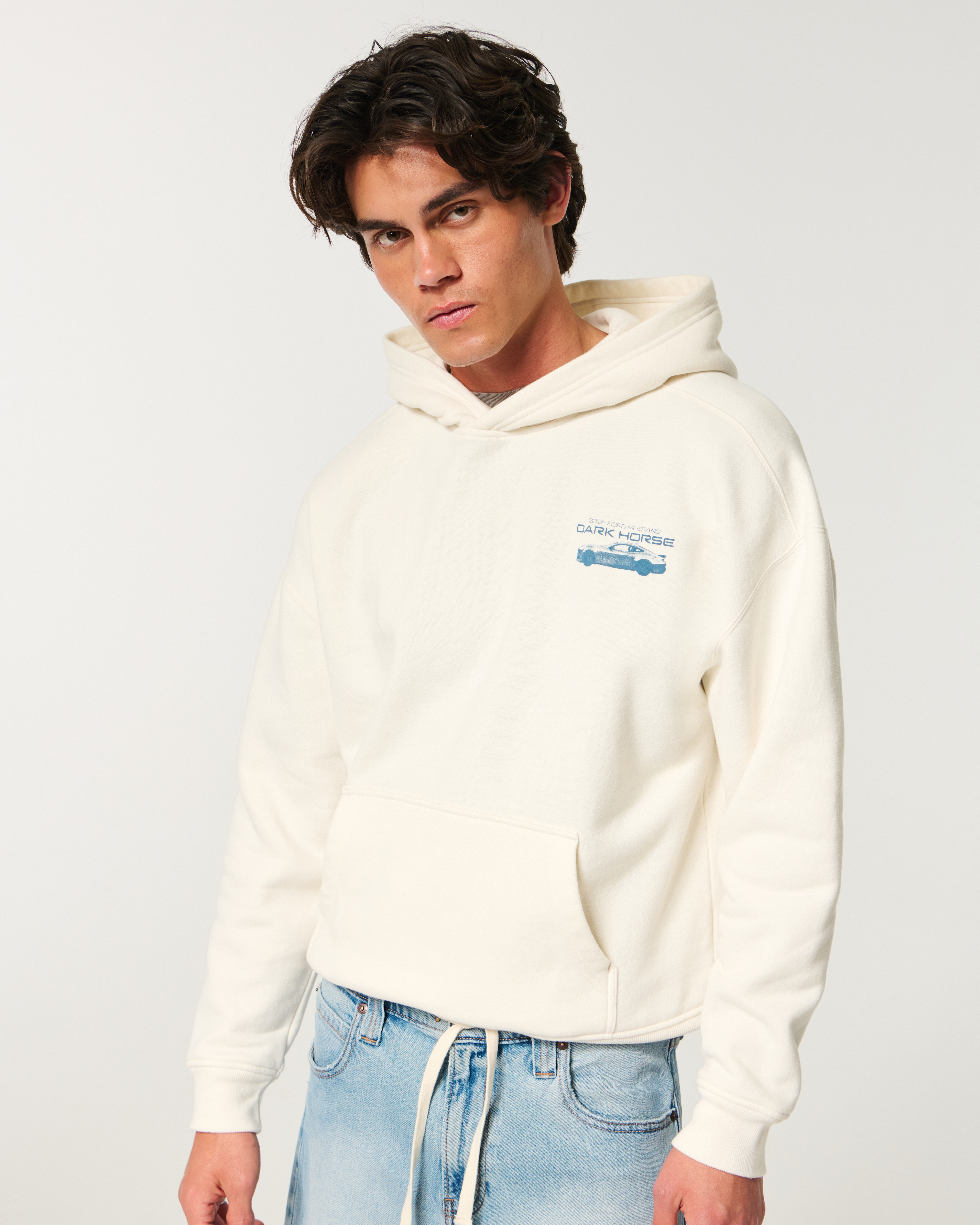 Boxy Ford Mustang Dark Horse Graphic Hoodie