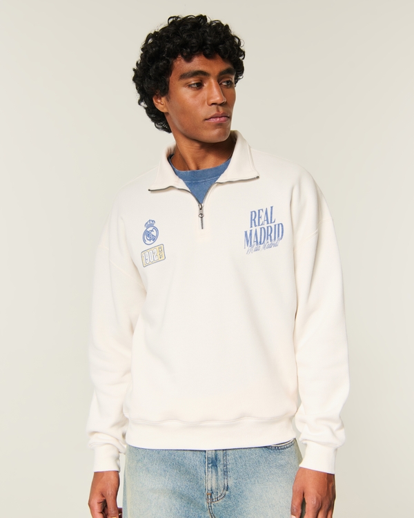 Real Madrid CF Graphic Quarter-Zip Sweatshirt