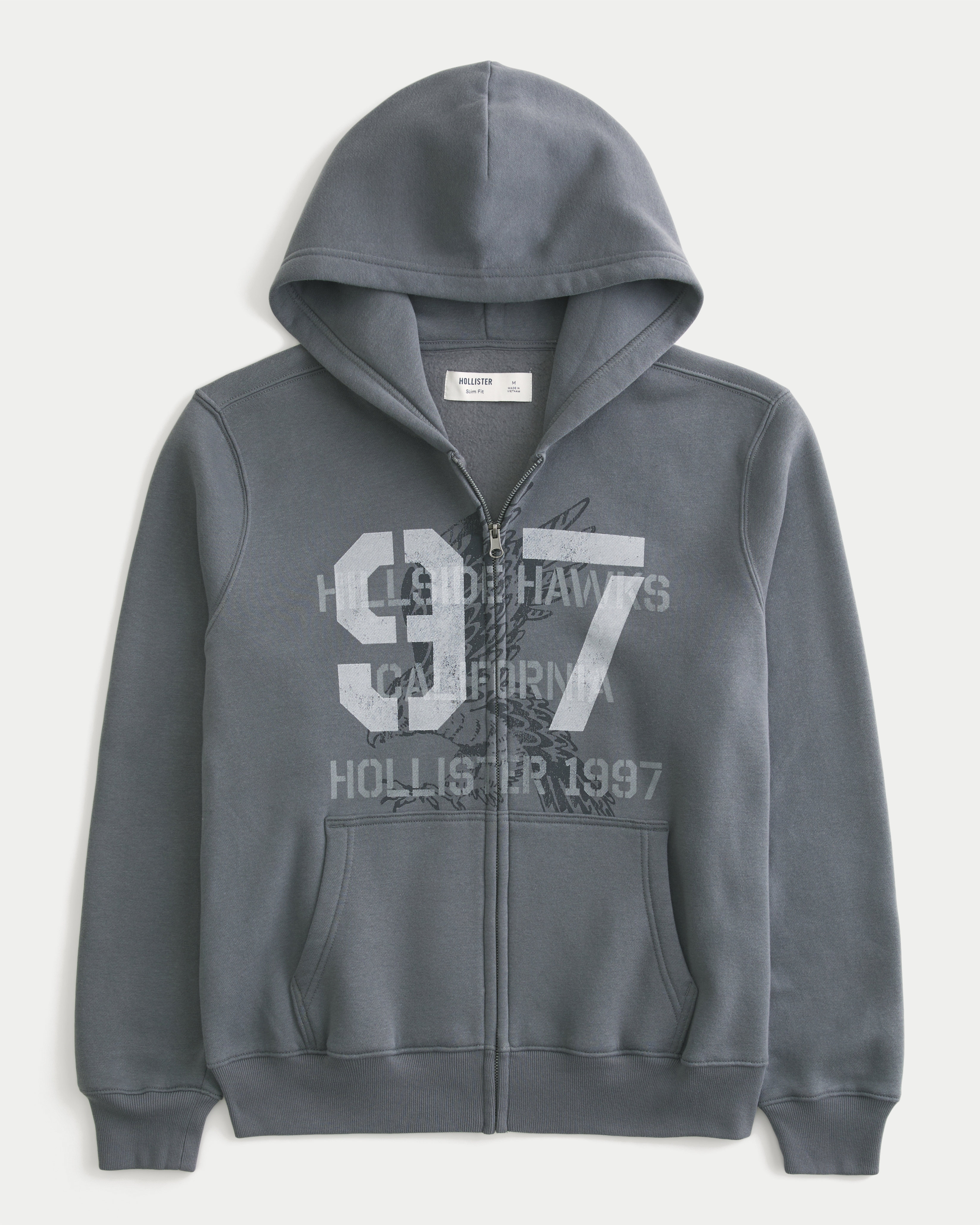 Zip-Up Logo Graphic Hoodie