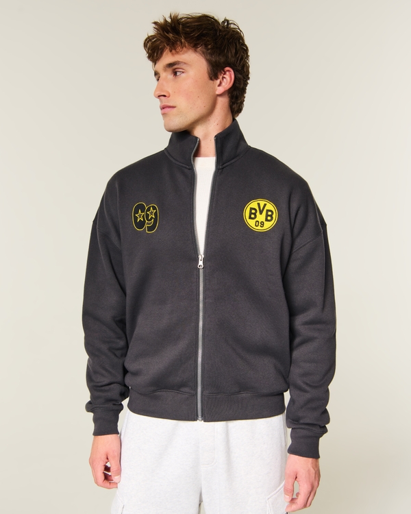 Boxy Zip-Up Borussia Dortmund Graphic Sweatshirt