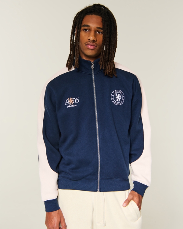 Boxy Zip-Up Chelsea F.C. Graphic Sweatshirt