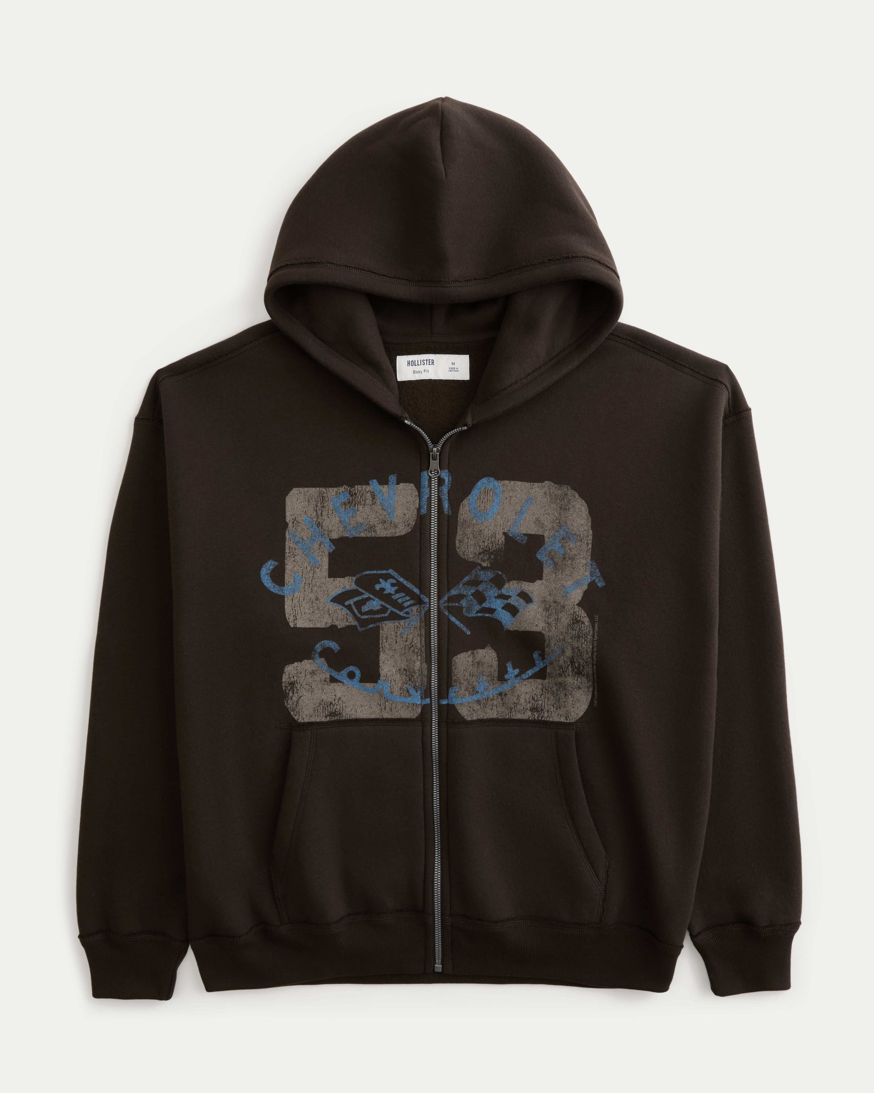Boxy Zip-Up Chevrolet Corvette Graphic Hoodie