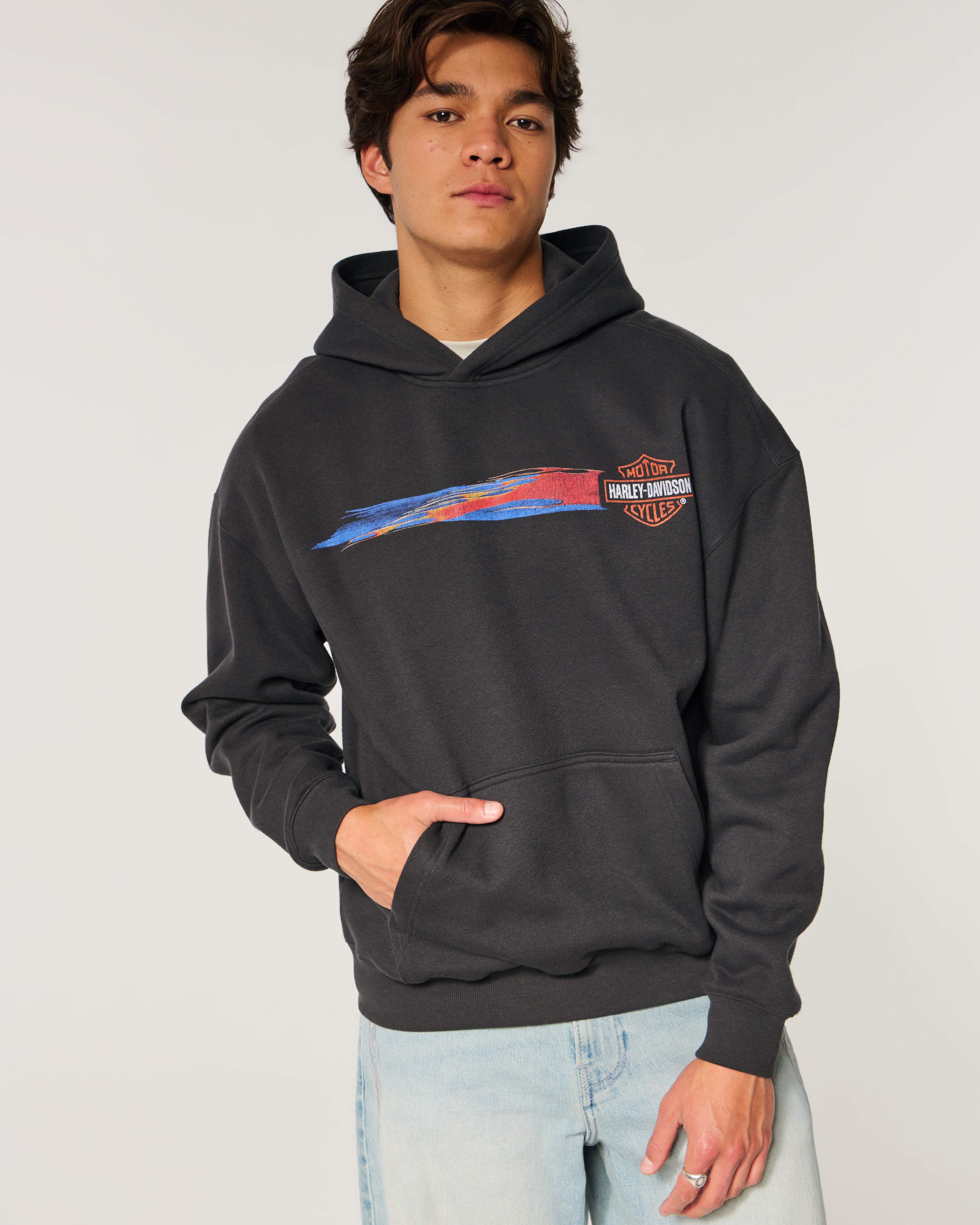 Boxy Harley-Davidson Motorcycles Graphic Hoodie