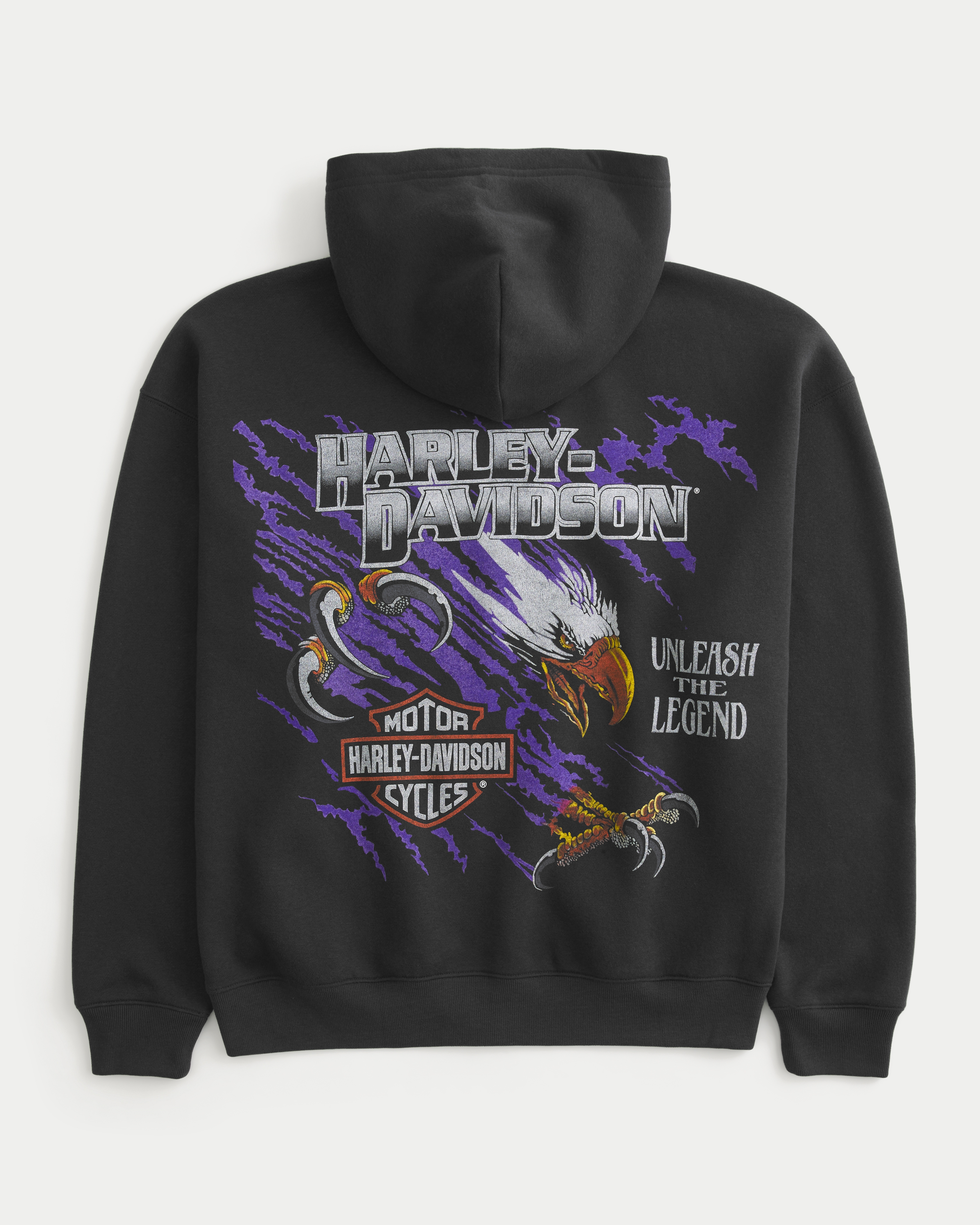 Boxy Zip-Up Harley-Davidson Motorcycles Graphic Hoodie