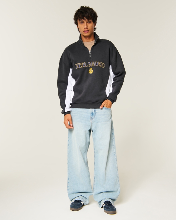 Quarter-Zip Real Madrid CF Graphic Sweatshirt, Charcoal view 2