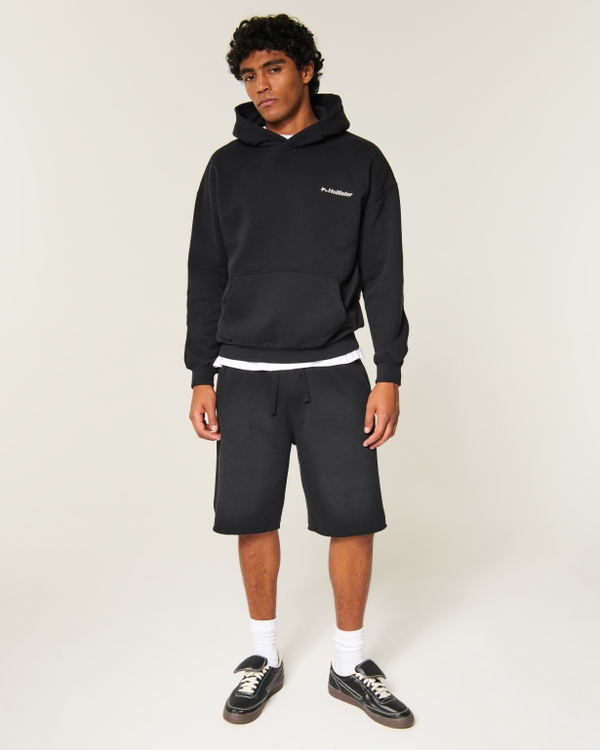 Boxy Logo Graphic Hoodie, Black view 2