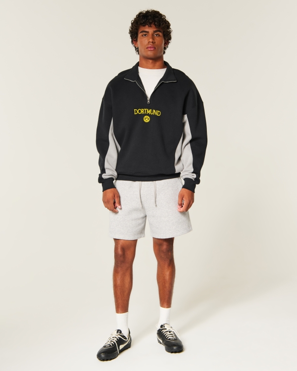 Quarter-Zip Borussia Dortmund Graphic Sweatshirt, Black view 2
