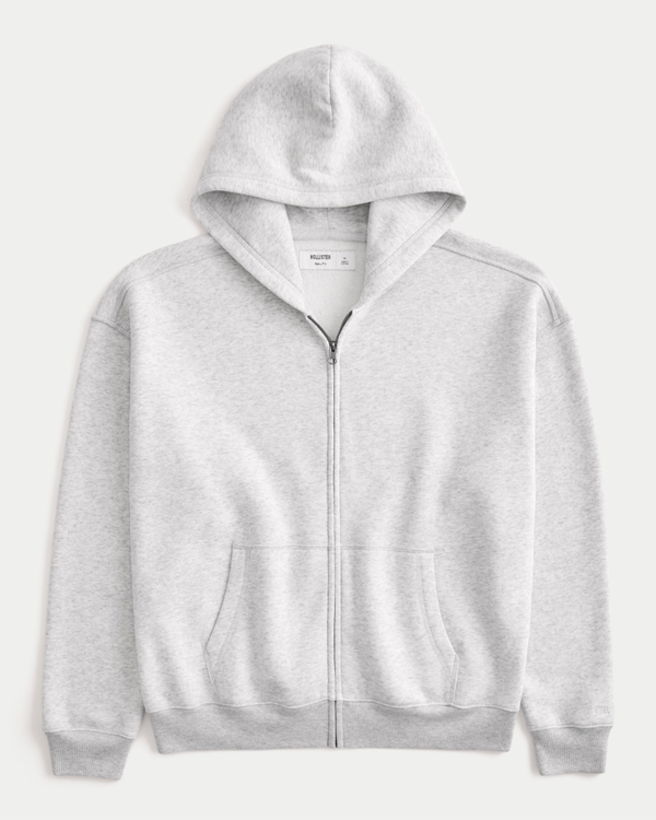 Boxy Zip-Up Hoodie