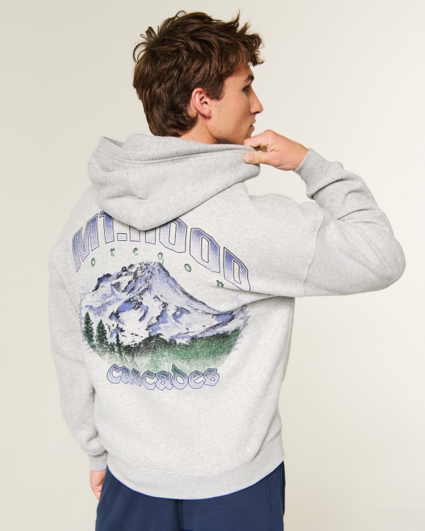 Hollister Feel Good Boxy Mt. Hood Graphic Hoodie
