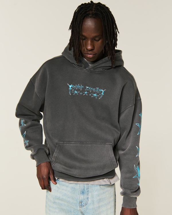 Hollister Feel Good Boxy Washed Fever Dream Graphic Hoodie