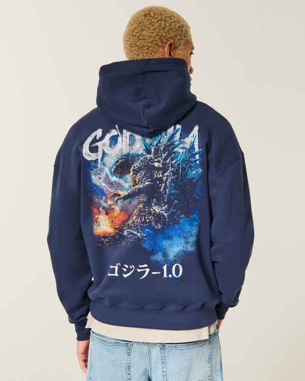 Hollister Feel Good Boxy Godzilla Graphic Hoodie