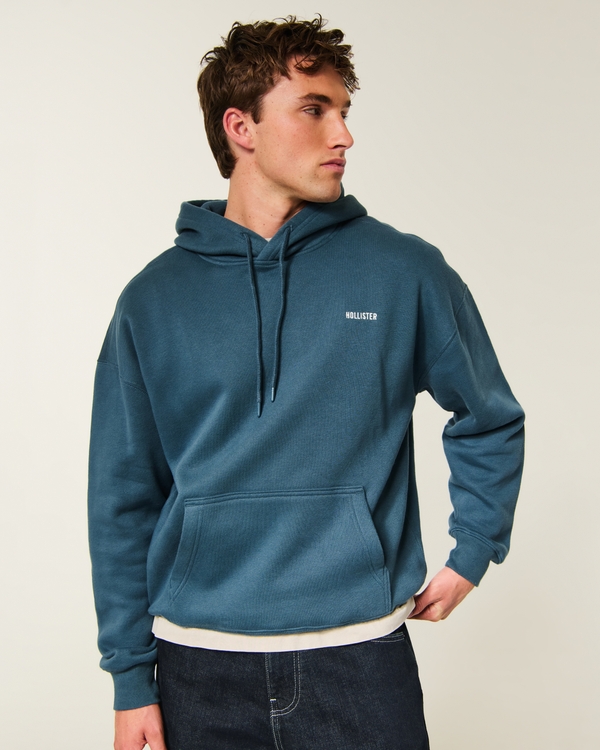 Hollister Feel Good Boxy Logo Hoodie