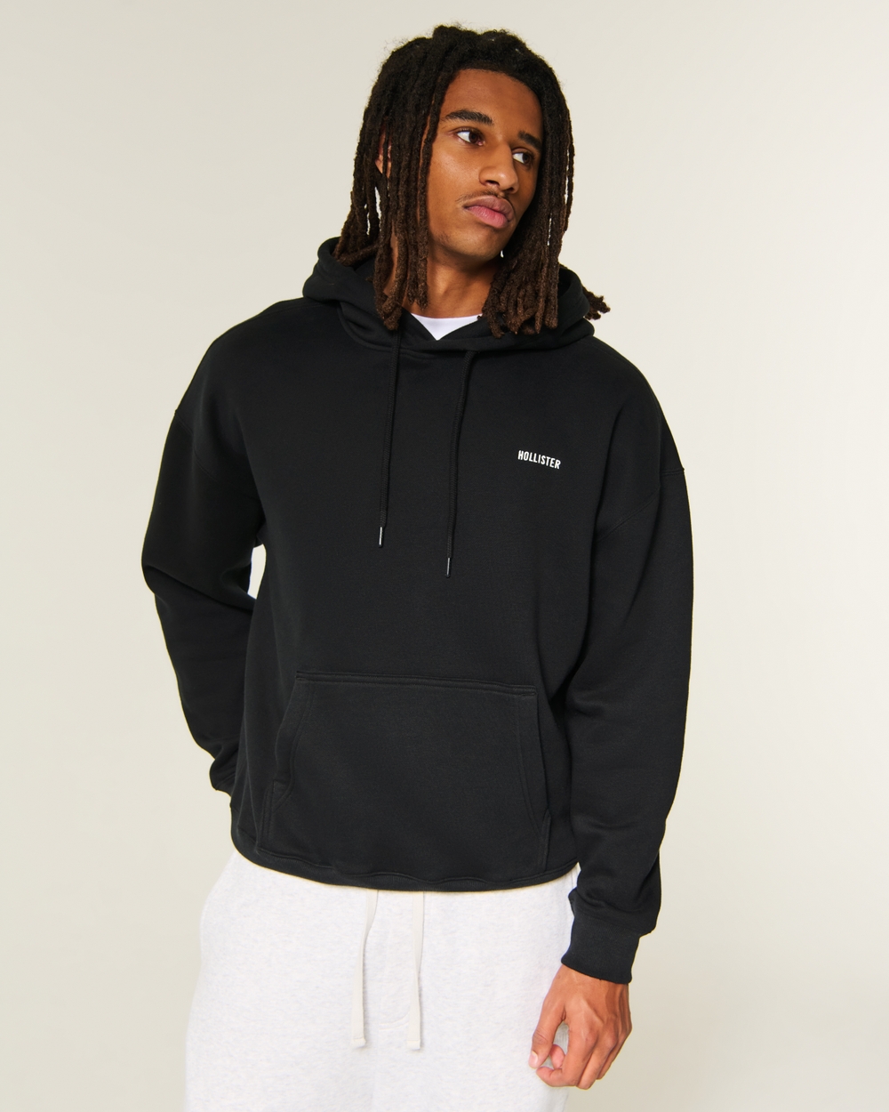 Hollister Feel Good Boxy Logo Hoodie