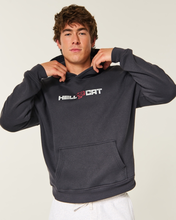 Hollister Feel Good Boxy Dodge Charger SRT Hellcat Graphic Hoodie