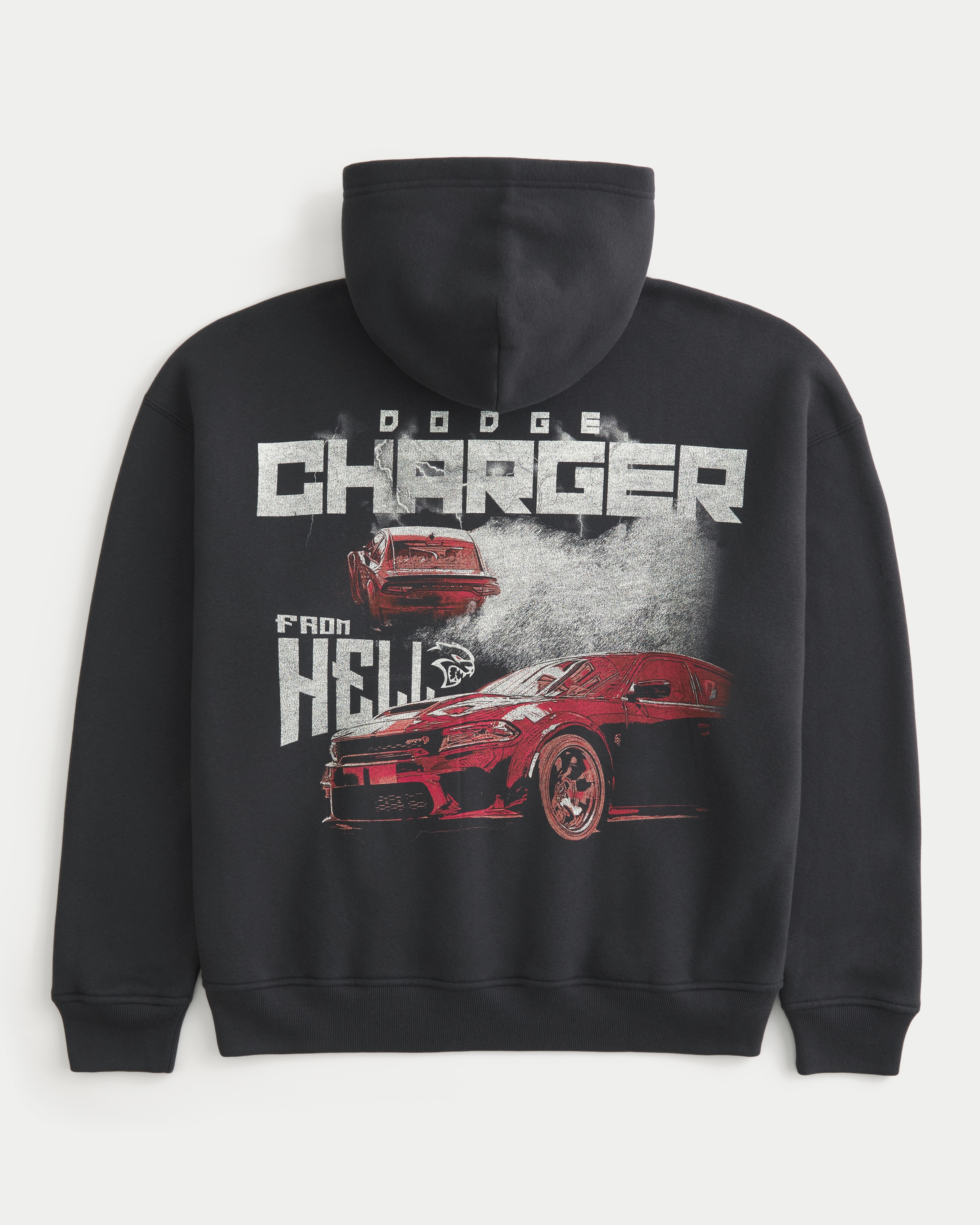 Hollister Feel Good Boxy Dodge Charger SRT Hellcat Graphic Hoodie