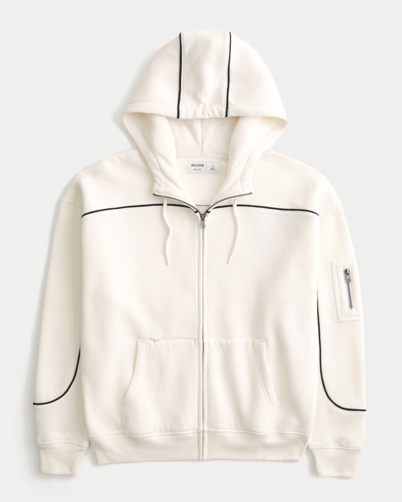 Men's Boxy Zip-Up Snorkel Hoodie | Men's Tops | HollisterCo.com