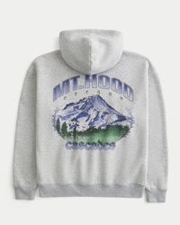 Men's Boxy Mt. Hood Oregon Graphic Hoodie | Men's Tops