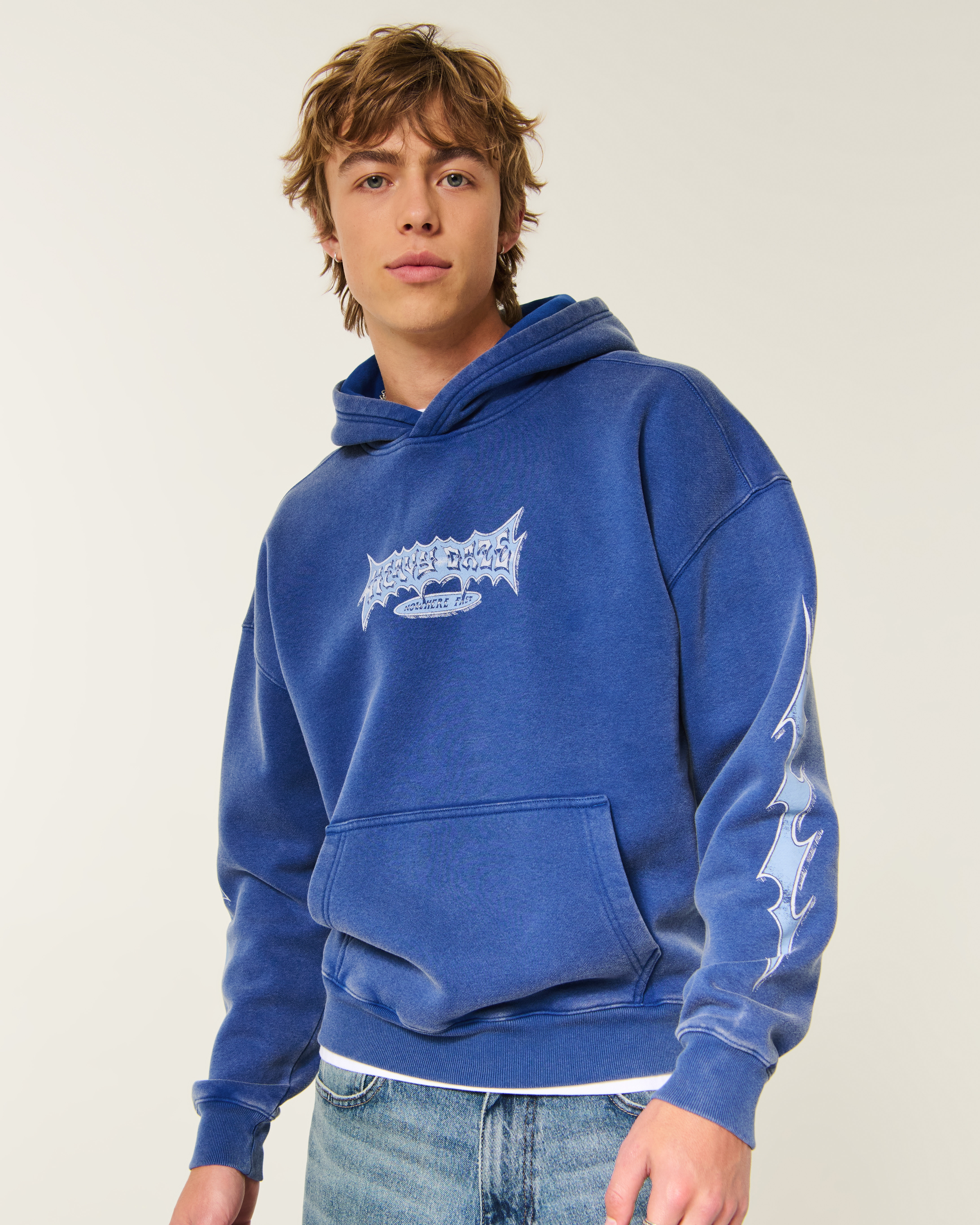 Boxy Heavy Daze Graphic Hoodie