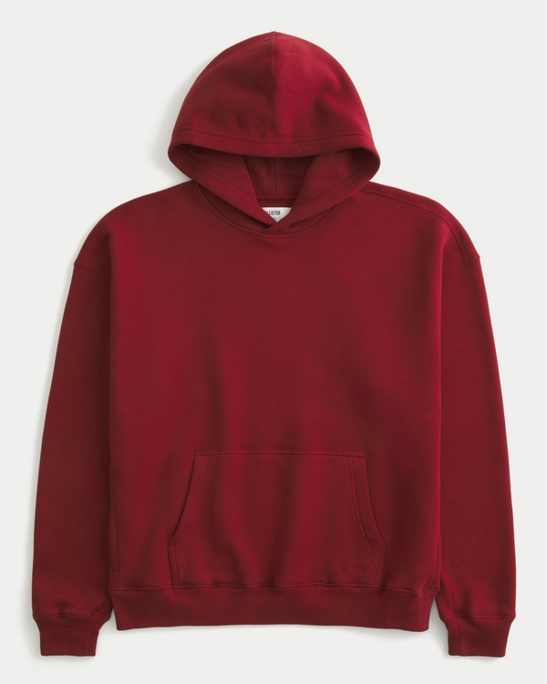 Boxy Hoodie, Deep Red view 1