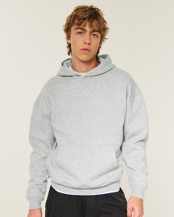 Boxy Hoodie, Heather Gray view 1