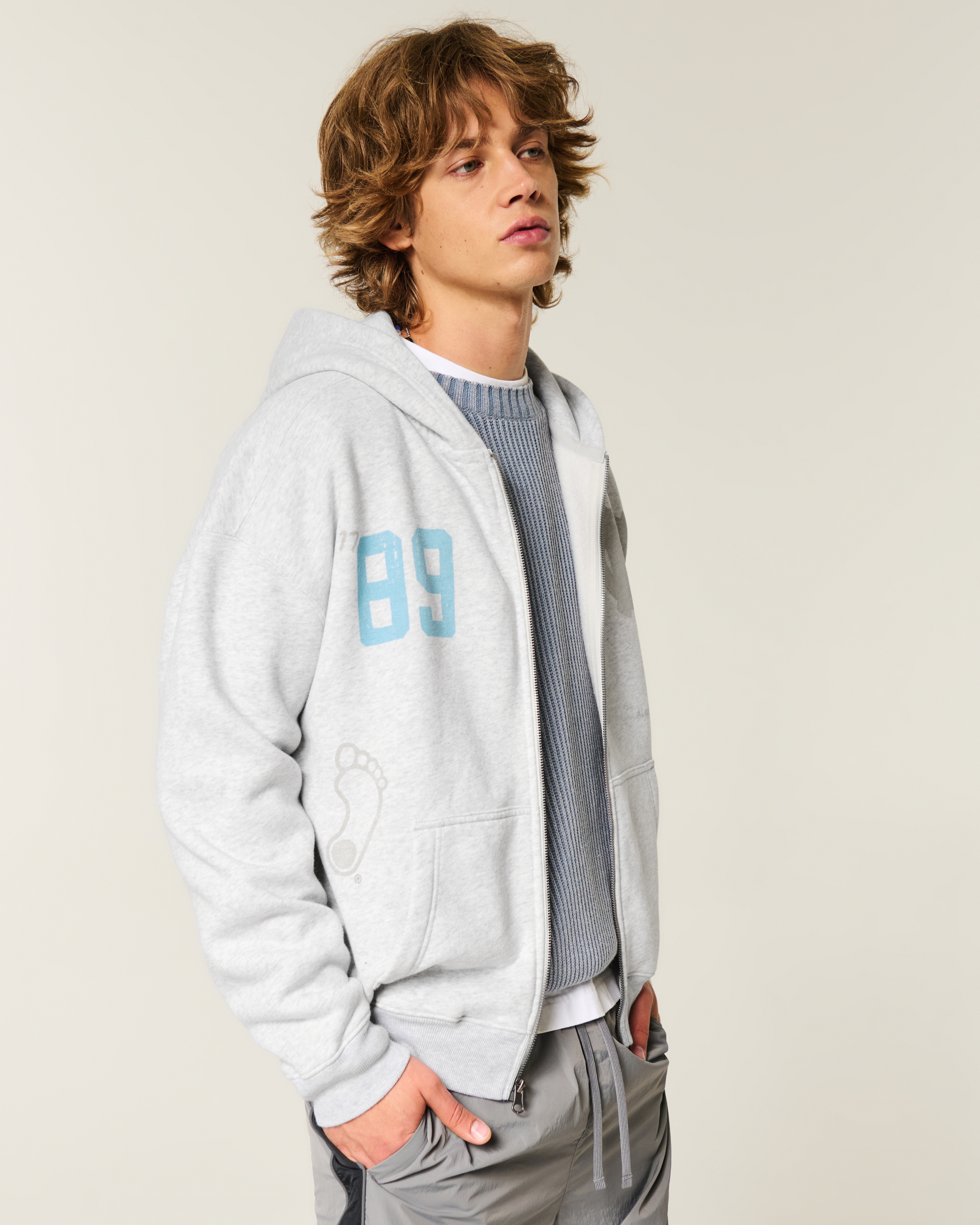 Boxy Zip-Up University of North Carolina at Chapel Hill Tar Heels Graphic Hoodie