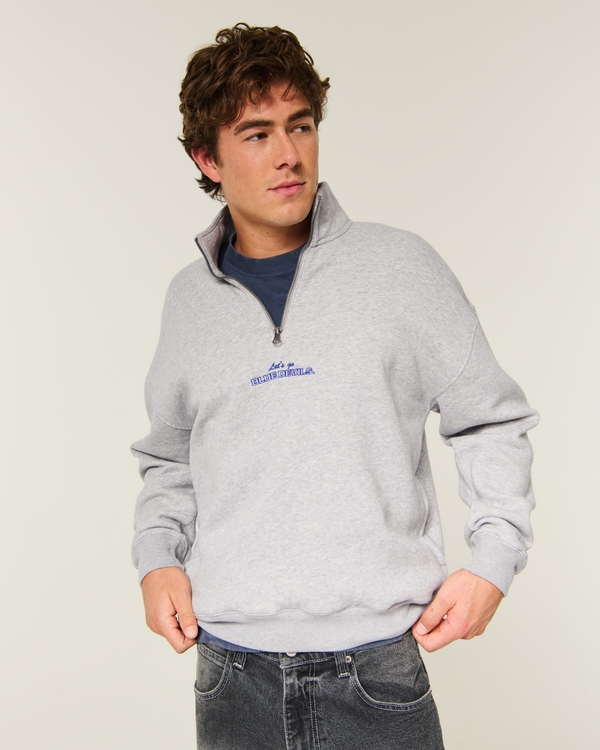Boxy Quarter-Zip Duke University Blue Devils Graphic Sweatshirt