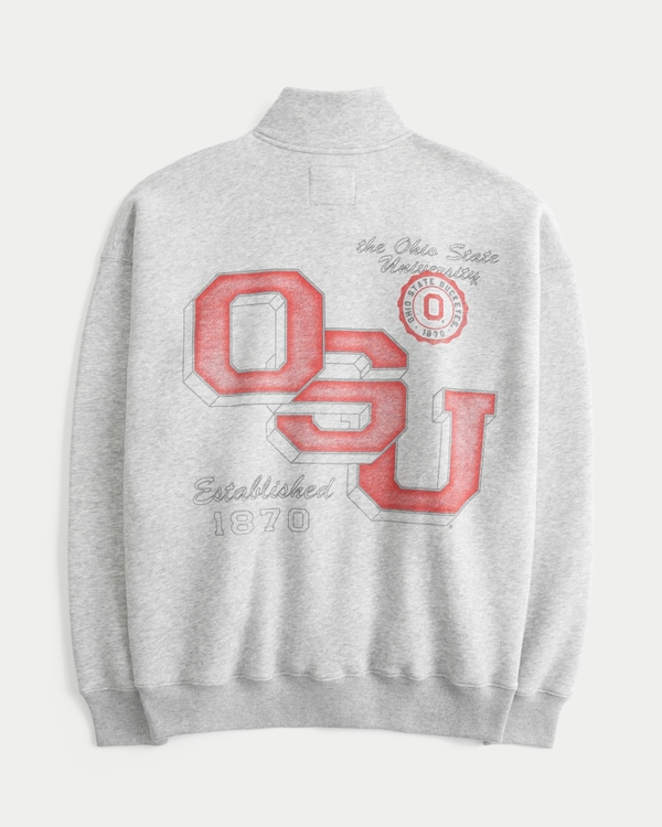 Boxy The Ohio State University Buckeyes Graphic Quarter-Zip Sweatshirt