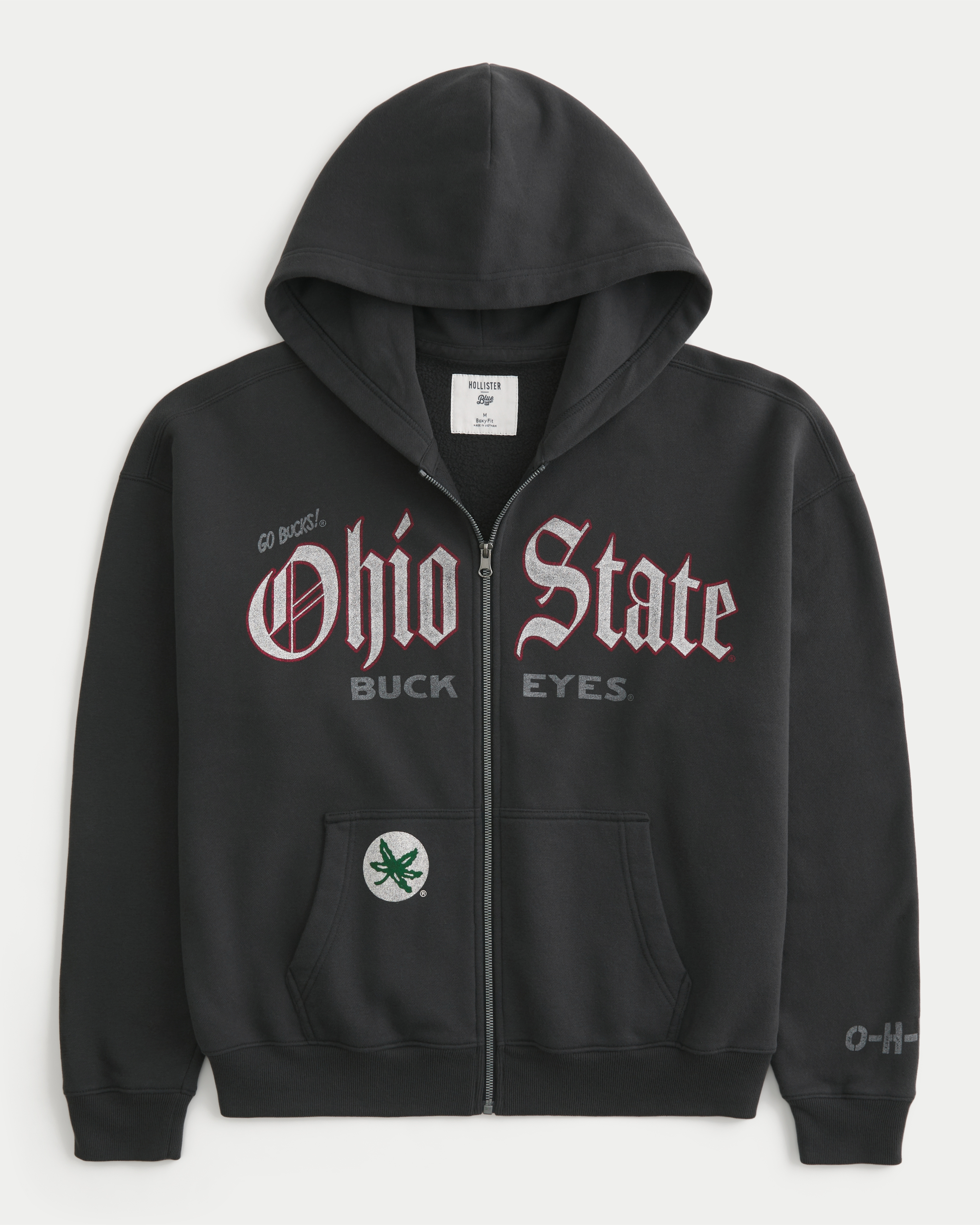 Boxy Zip-Up The Ohio State University Buckeyes Graphic Hoodie