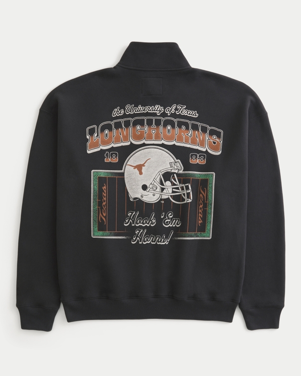 Boxy University of Texas at Austin Longhorns Graphic Quarter-Zip Sweatshirt