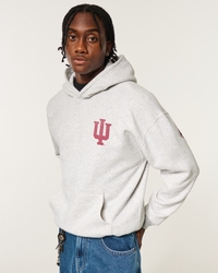 Boxy Indiana University Hoosiers Graphic Hoodie