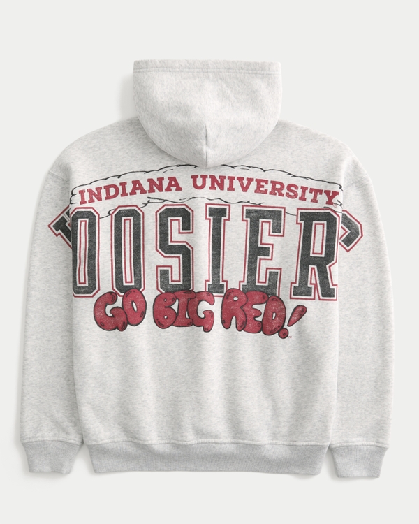 Boxy Indiana University Hoosiers Graphic Hoodie