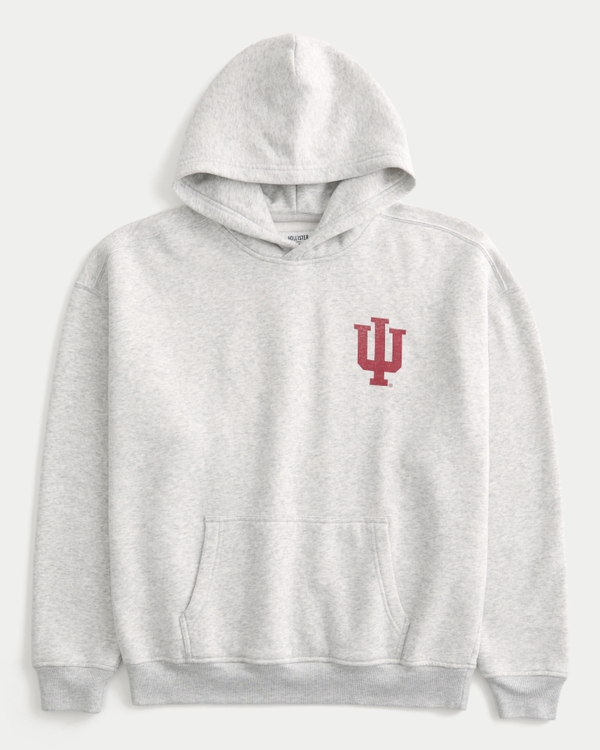 Boxy Indiana University Hoosiers Graphic Hoodie