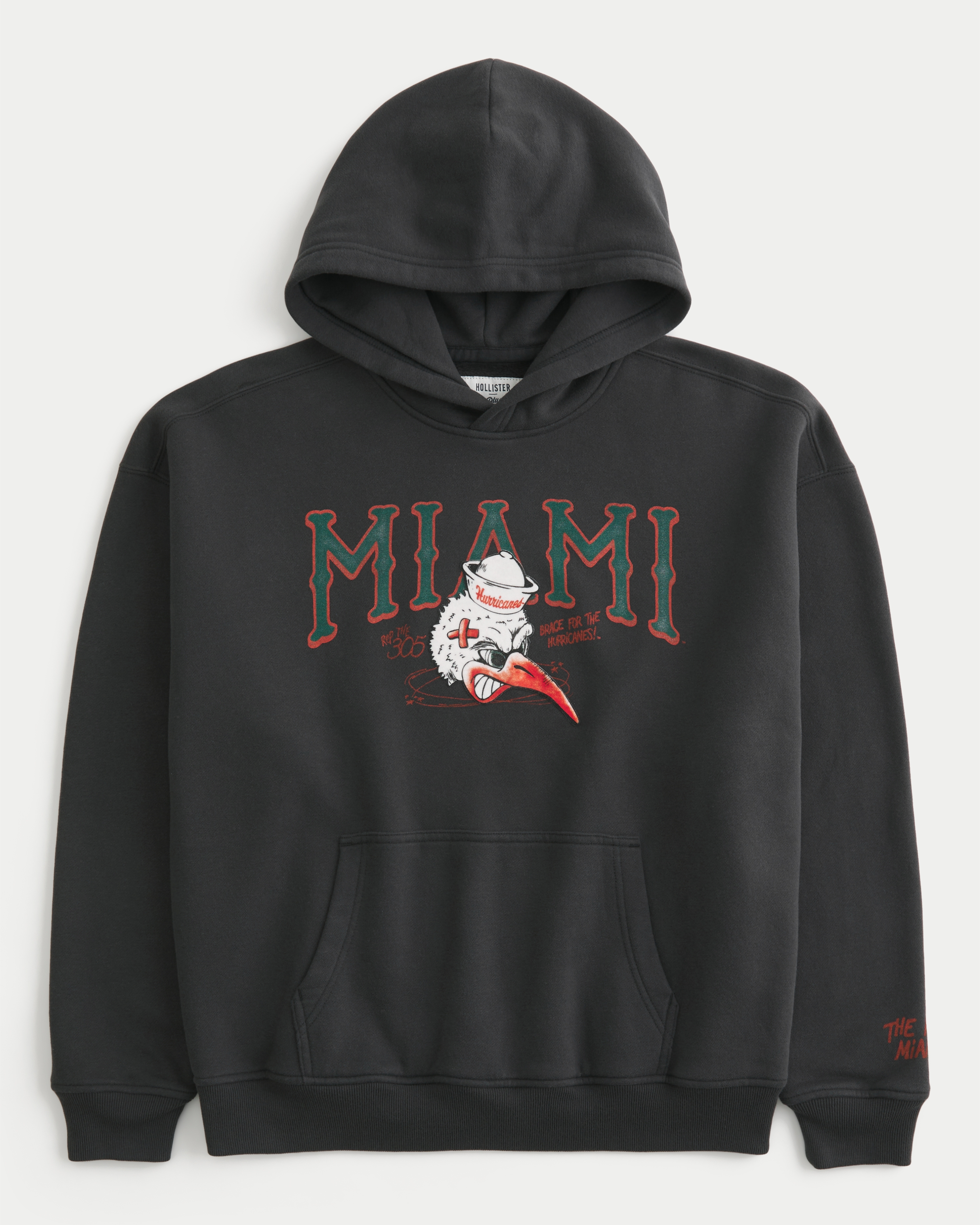 Boxy University of Miami Hurricanes Graphic Hoodie