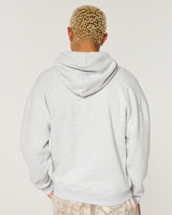 Boxy University of Michigan Wolverines Graphic Hoodie, Light Heather Gray view 2