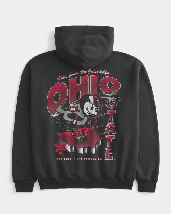 Boxy Zip-Up The Ohio State University Buckeyes Graphic Hoodie