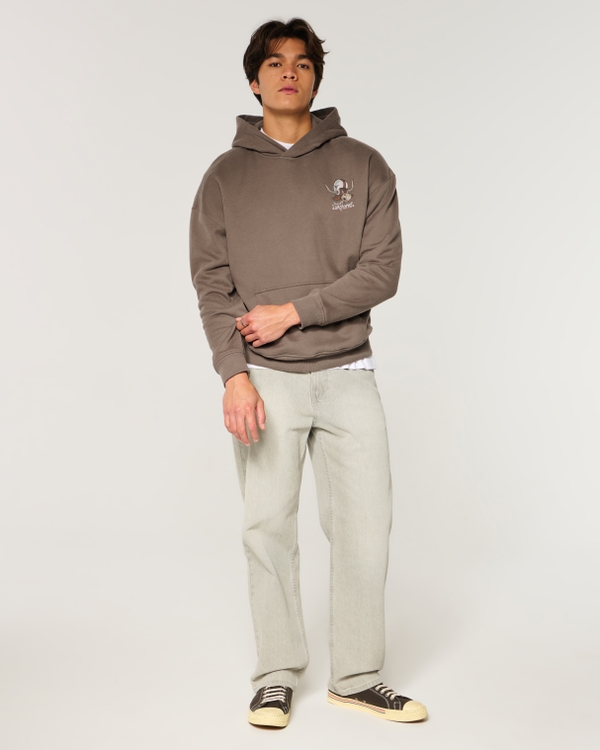 Boxy University of Texas at Austin Longhorns Graphic Hoodie, Brown view 2